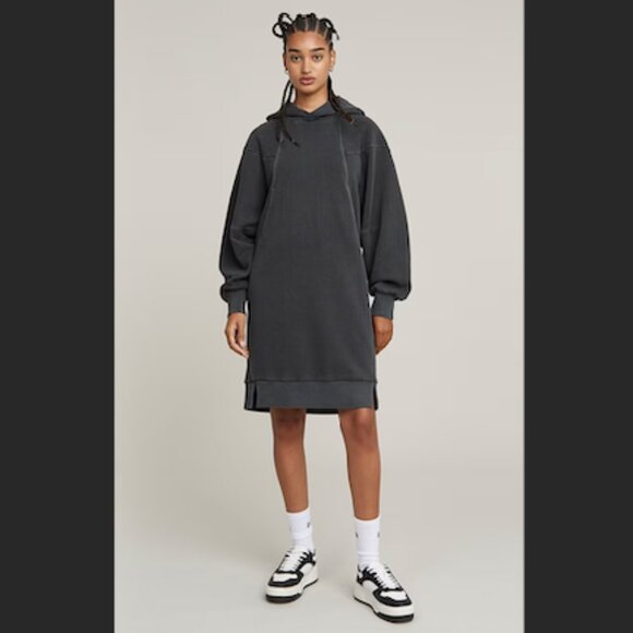 G-STAR ORIGINALS RAW WOMEN SWEATSHIRT DRESS HOODED SIZE XL 100% Cotton Organic - Picture 1 of 7